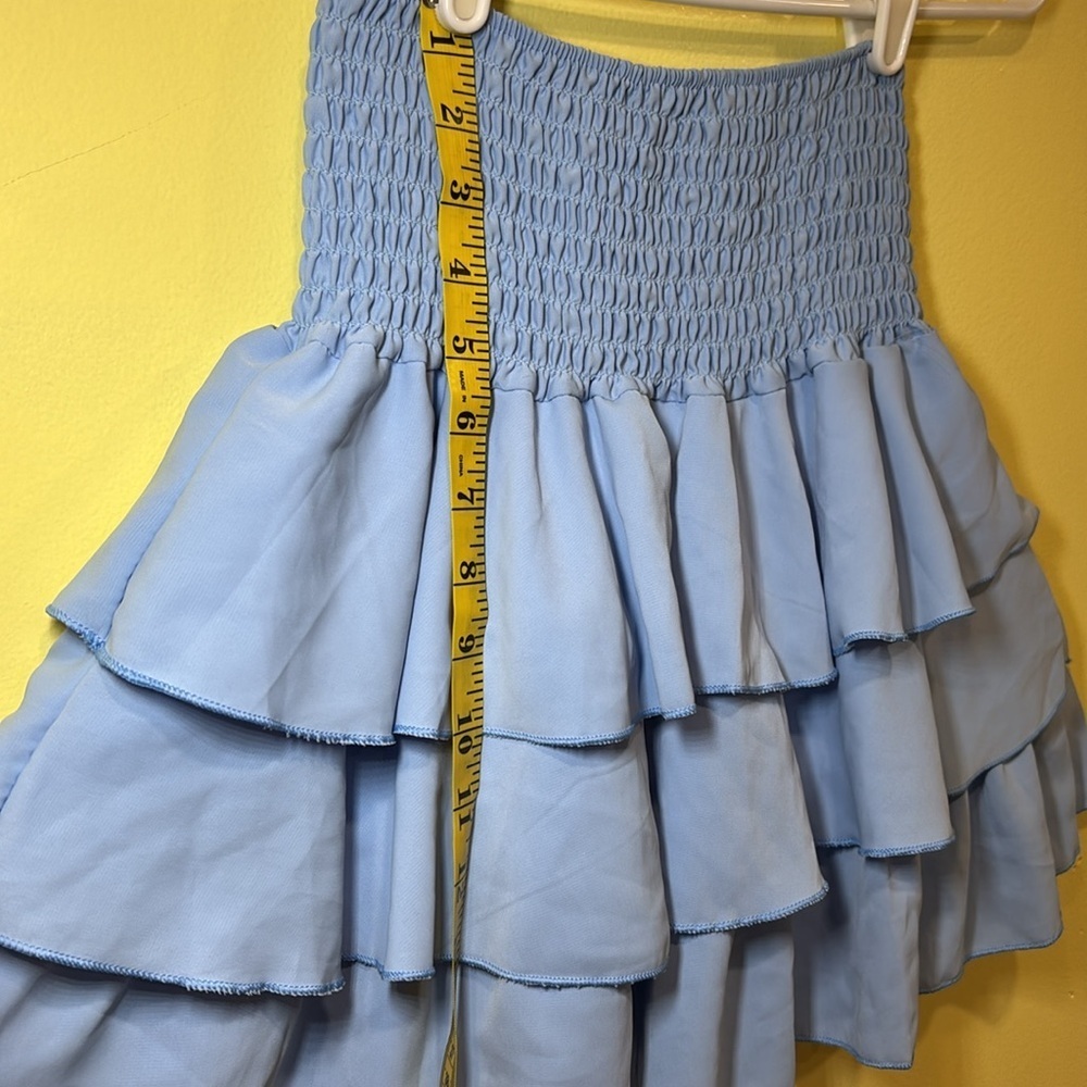 Italian Blue Tiered Skirt